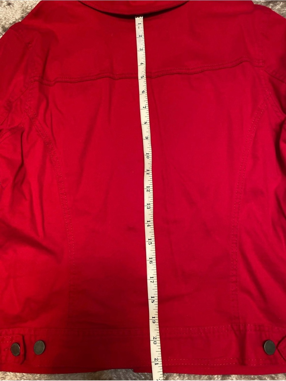 Style & Co Bright Red Button-Front Jacket - Picture 5 of 5